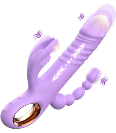 Thrusting Dildo Vibrator Sex Toys for Women, G Spot Anal Rabbit Vibrators Adult Sex Toys with 7 Powerful Speeds & 7 Vibrating Modes Upgrade Silicone Waterproof Rechargeable