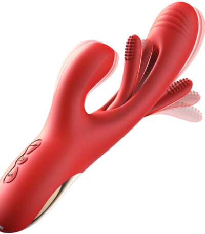 Vibrator Dildo Rabbit Sex Toys -LOVENOTE G Spot Vibrator Massager for Women Clitoral Nipple Stimulation, 3 in 1 Sex Toys with 14 Vibration & 7 Tongue Licking Flapping, Adult Sex Toys