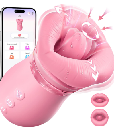 Sucking Vibrator Womens Sex Toys - Sovokn 5IN1 Mouth Vibrators Rose Sex Toy, 10 Tongue Licking, 3 Auto & 1 Manual Sucking Adult Toys New APP, Anal Clit Nipple Vibrators Female Couples Sex Toys, Purple