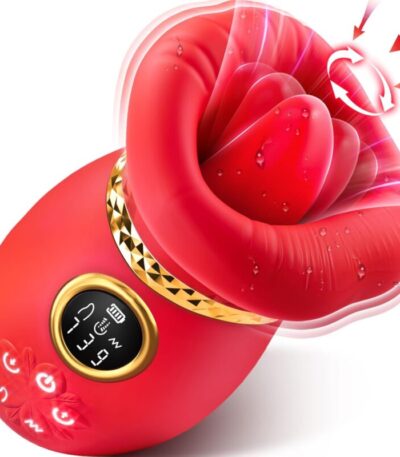 Vibrator Adult Sex Toys for Women - Sovokn Upgraded Mouth Sucking Vibrator Rose Sex Toy with LCD, 7 Licking & 9 Vibrations, 3 Auto & 1 Manual Suction Vibrators, Clit Anal Toys Womens Couples Sex Toys