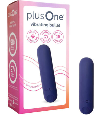 plusOne Bullet Vibrator for Women, Mini Vibrator Made of Body-Safe Silicone, Fully Waterproof, USB Rechargeable, Personal Massager with 10 Vibration Settings, Purple