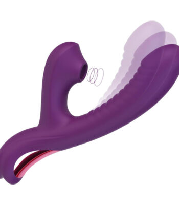 Tracy's Dog Come-Hither Rabbit Sucking Vibrator for Clitoral G Spot Stimulation, Adult Sex Toys for Women Couple, Vibrating Finger Massager with 3 Suction and 10 Vibration & Come-Hither Modes (Beta)