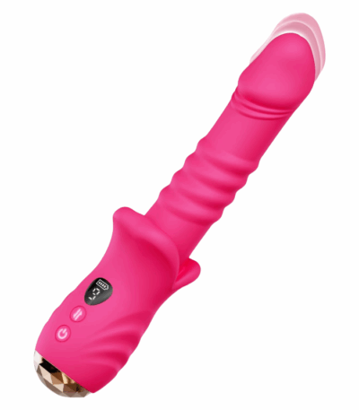 Thrusting Dildo Vibrator Sex Toys, G Spot Vibrator Women Sex Toys with 9 * 9 Thrusting & Vibrating Modes, Mouth Shaped Realistic Dildos Adult Toys with LED Display, Adult Sex Toy & Games