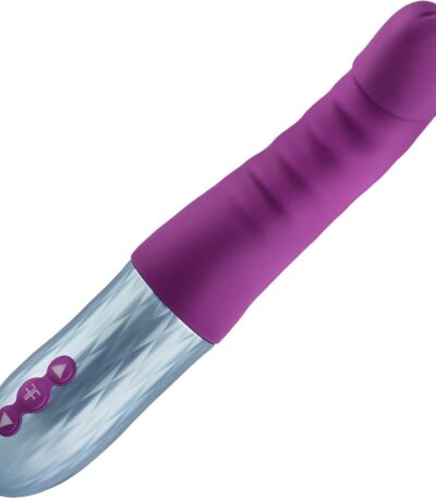 Cadenza Thrusting Vibrator for Women - Thrusting Dildo G Spot Vibrator with 7 Thurst Speeds - Splashproof, Soft Liquid Silicone Adult Sex Toys (Purple)