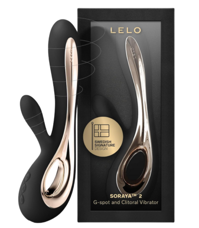 LELO Soraya 2 Rabbit Vibrator for Women Rabbit Sex Toy Massager for Clitoral and G Spot Pleasure, Waterproof & Wireless Toys for Her Adult Pleasure, Black