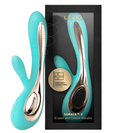 LELO Soraya 2 Rabbit Vibrator for Women Rabbit Sex Toy, Vibe for Clitoral and G Spot Pleasure, Waterproof Rabbit Sex Toys for Her Adult Pleasure, Aqua