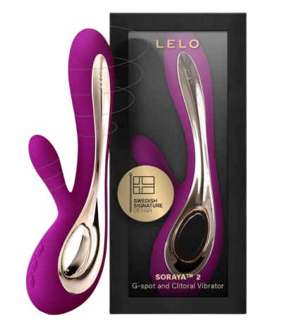 LELO Soraya 2 Rabbit Vibrator for Women Rabbit Sex Toy Massager for Clitoral and G Spot Pleasure, Waterproof & Wireless Toys for Her Adult Pleasure, Deep Rose