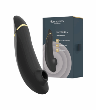 Womanizer Premium 2 Clitoris Vibrator for Women | Clit Sucker Adult Toys | Vibrating Adult Sex Toy | Clit Stimulator for Woman with 14 Suction Speeds | Waterproof Clitoral Stimulation Massager | Black