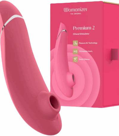 Womanizer Premium 2 Clitoris Vibrator for Women | Clit Sucker Adult Toys | Vibrating Adult Sex Toy | Clit Stimulator for Woman with 14 Suction Speeds | Waterproof Clitoral Stimulation Massager | Pink