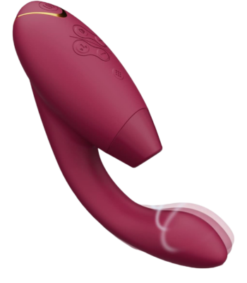 Womanizer Duo 2 Clitoral Sucker Rabbit Vibrator Sex Toy | Clit Sucking Gspot Vibrating Stimulator | Clitoris Suction | Sexual Pleasure Device | Dildo | Adult Toys for Women | Dual Stimulator | Red