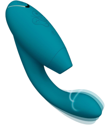 Womanizer Duo 2 Clitoral Sucker Rabbit Vibrator Sex Toy | Clit Sucking Gspot Vibrating Stimulator | Clitoris Suction | Sexual Pleasure Device | Dildo | Adult Toys for Women | Dual Stimulator | Petrol