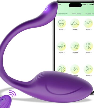 APP Remote Control Couple Vibrator, Pink Fun Long Distance Wearable Panty G-spot Vibrator, Rechargerable Adult Sex Toys More Than 10 Vibrations for Women and Couple, Female Sex Toy for Women（Purple）