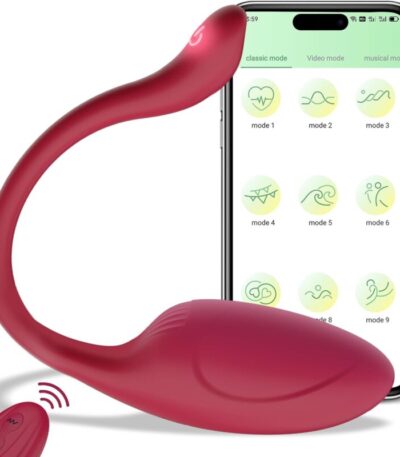 APP Remote Control G spot Panty Vibrator - Pink Fun Long Distance Bluetooth Wearable, Rechargerable Adult Sex Toys More Than 10 Vibrations for Women and Couple, Female Adult Toys & Games(Burgundy)