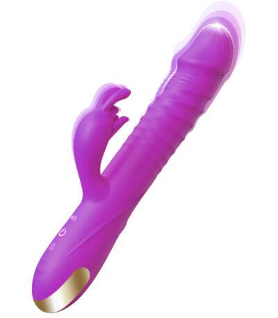 Thrusting Dildo Vibrator Sex Toys - Dildos Adult Toys for Women Rabbit G Spot Vibrator with 3 Fast Thrusting & 10 Vibration Modes, Clitoral Stimulator Adult Sex Toy for Women Couple (Purple)