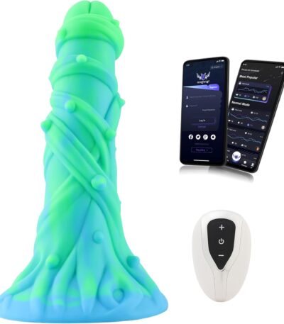 APP-Controlled Vibrator, Glow-in-The-Dark Silicone Dildo, 8.2" Premium Vibrator-Designer Series