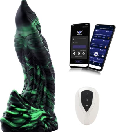 APP Controlled Silicone Vibrator, Premium Fantasy Vibration Dildos, Glow in The Dark Sex Toy for Men Women