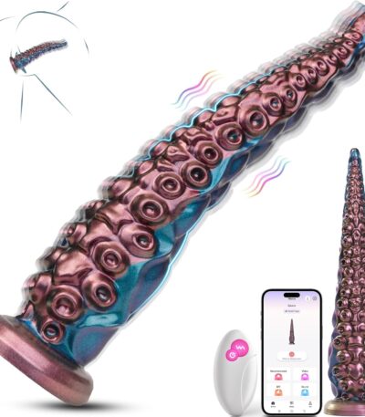 COKARAGE 14.6'' Tentacle Vibrator Dildo - App & Remote Control, Multi-Vibrations, Strong Suction Cup, U-Gspot Design for Advanced Players