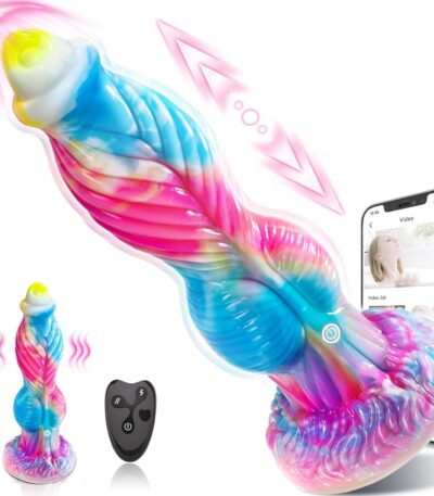 Thrusting Dildo Vibrator Sex Toys - 10.2" 4IN1 Thick Dildo Anal Toys, U G-spot Huge Dildo Upgraded App Remote Control Dildos Multi-Modes, Horse Dildo Dragon Dildo Adult Sex Toys & Games, BluePink